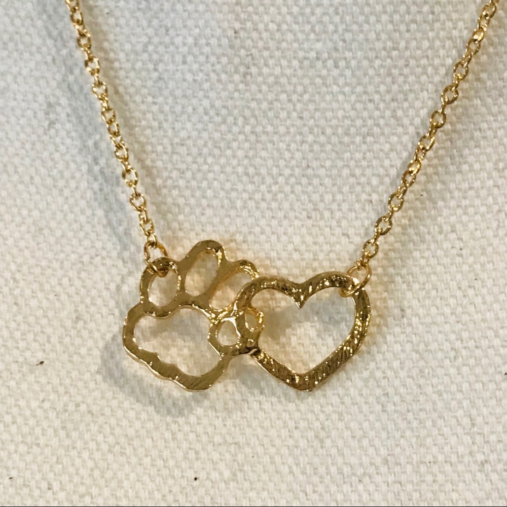 🐶 🐱 Paw Print/Heart Necklace - Picture 2 of 7